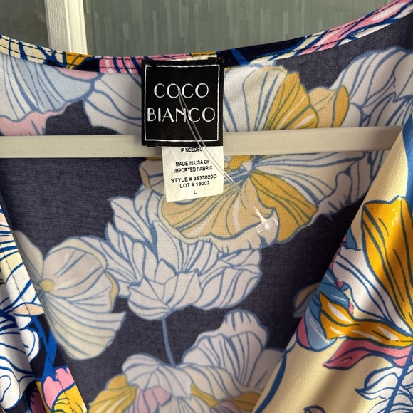 Coco Bianco Floral Blouse - Navy, Yellow, Cream size L - Picture 2 of 8